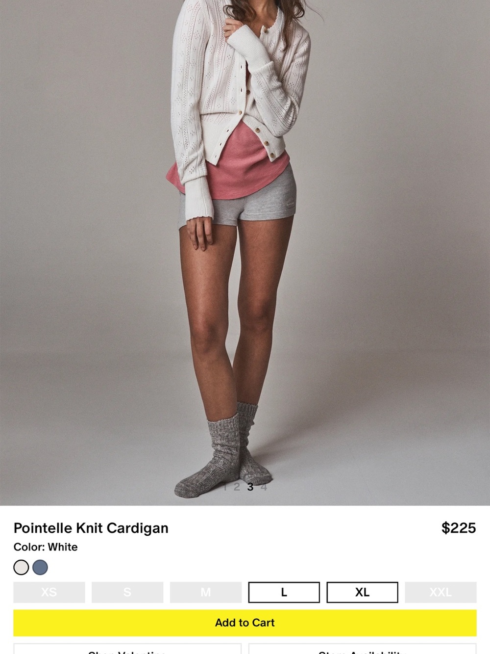 Madhappy White Pointelle Knit Cardigan